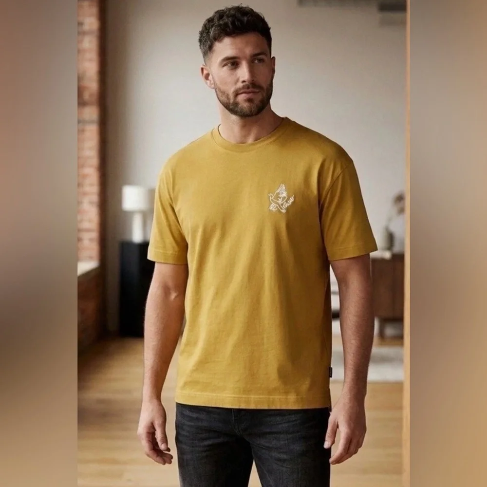 Ted Baker London Andam Embroidered Dove Graphic Tee yellow Mustard Size 3 US M